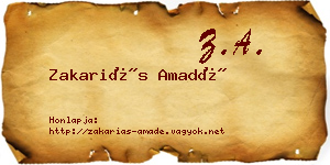 Zakariás Amadé névjegykártya